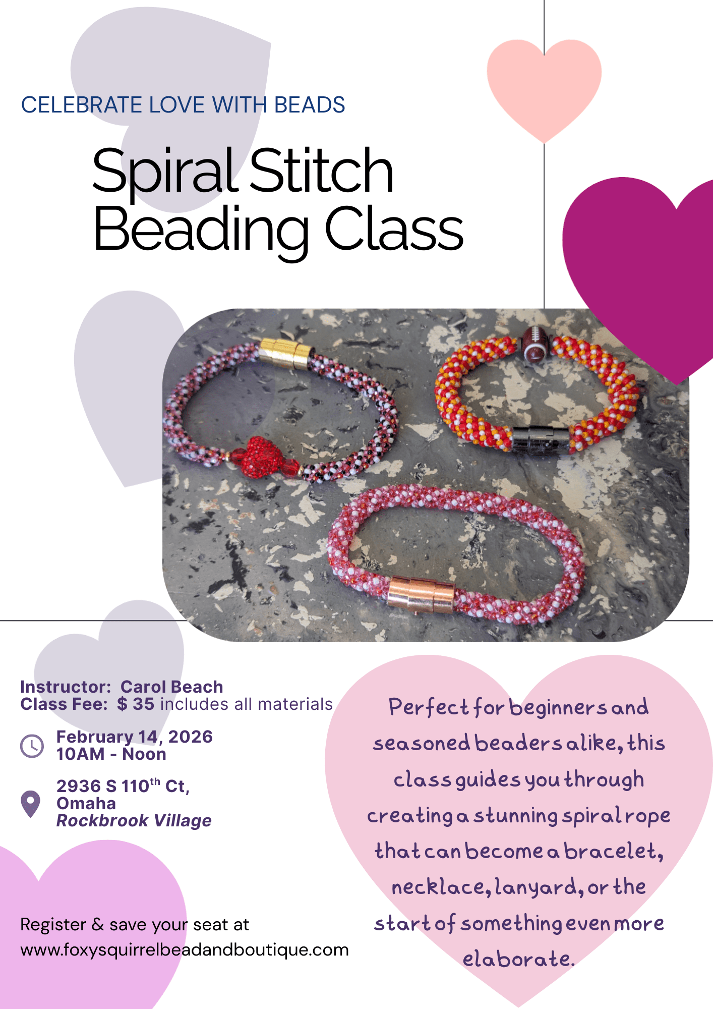 Spiral Stitch Beading Class
