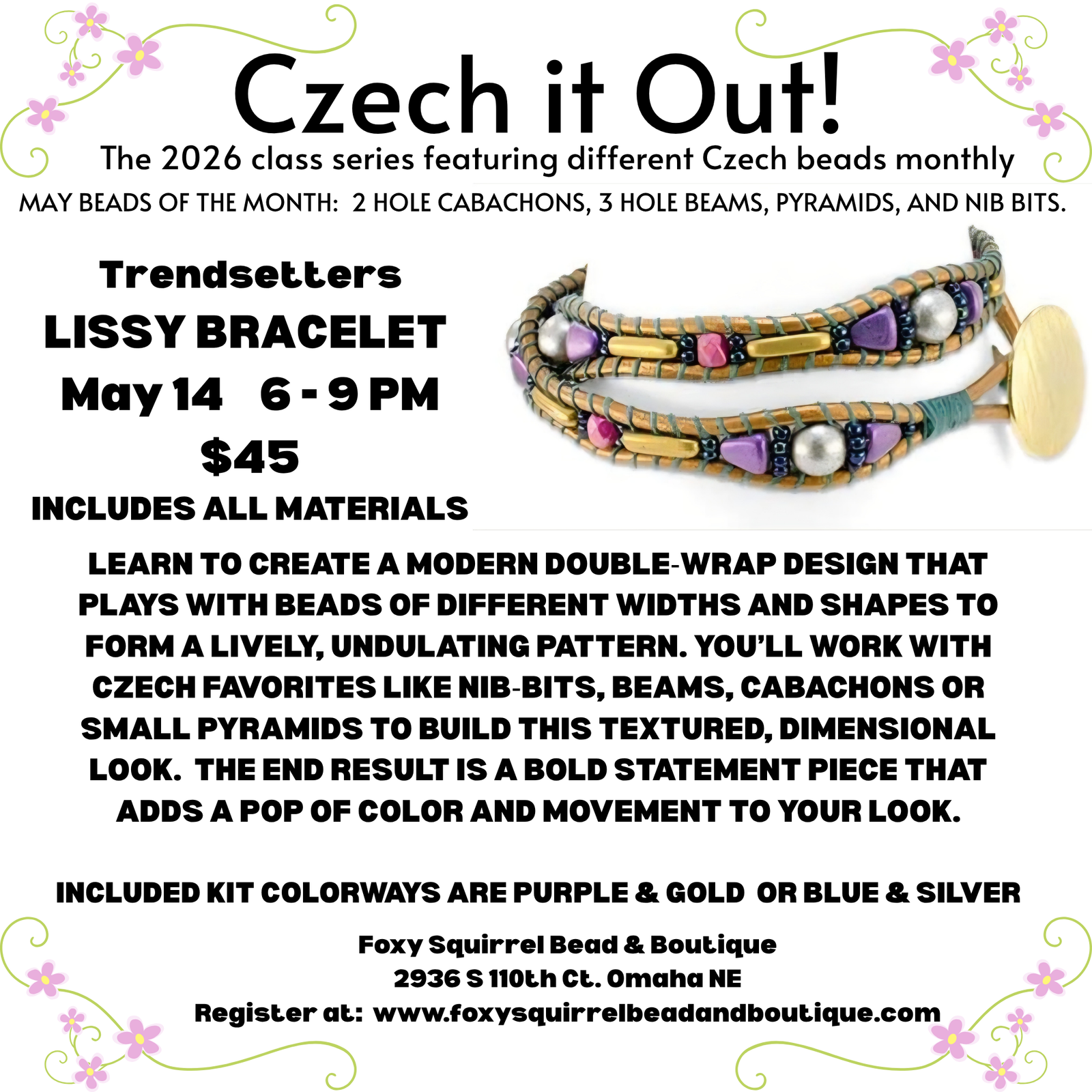 Beading class to make a bracelet